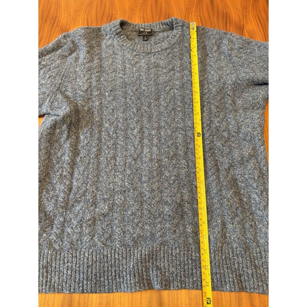 Todd Snyder Lambswool Cable-Knit Sweater Size Large Blue